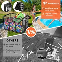 Yescom 48"x30"x34" Mesh Pool Storage Bin Rolling Cart Swim Toys Organizer Black