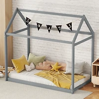 Simplie Fun Twin Size Wooden House Bed