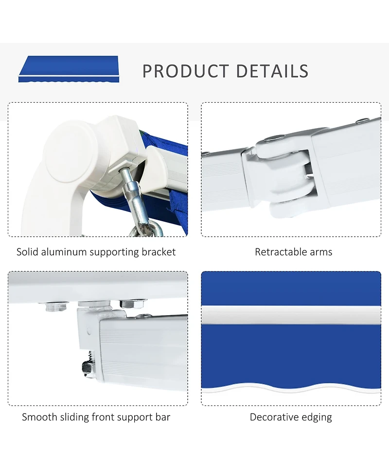 Adjustable Retractable Patio Awning for Shade and Protection