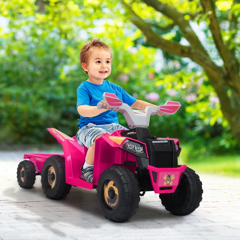 Streamdale Electric Atv for Kids with Trailer Bluetooth, Music, Power Display