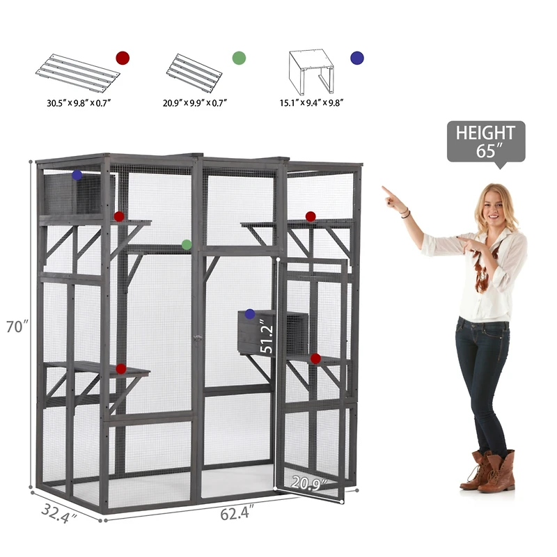Streamdale Extra Large Cat Cage - Gray