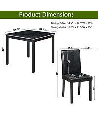 Streamdale Contemporary Elegance Wooden Dining Table and Upholstered Chairs