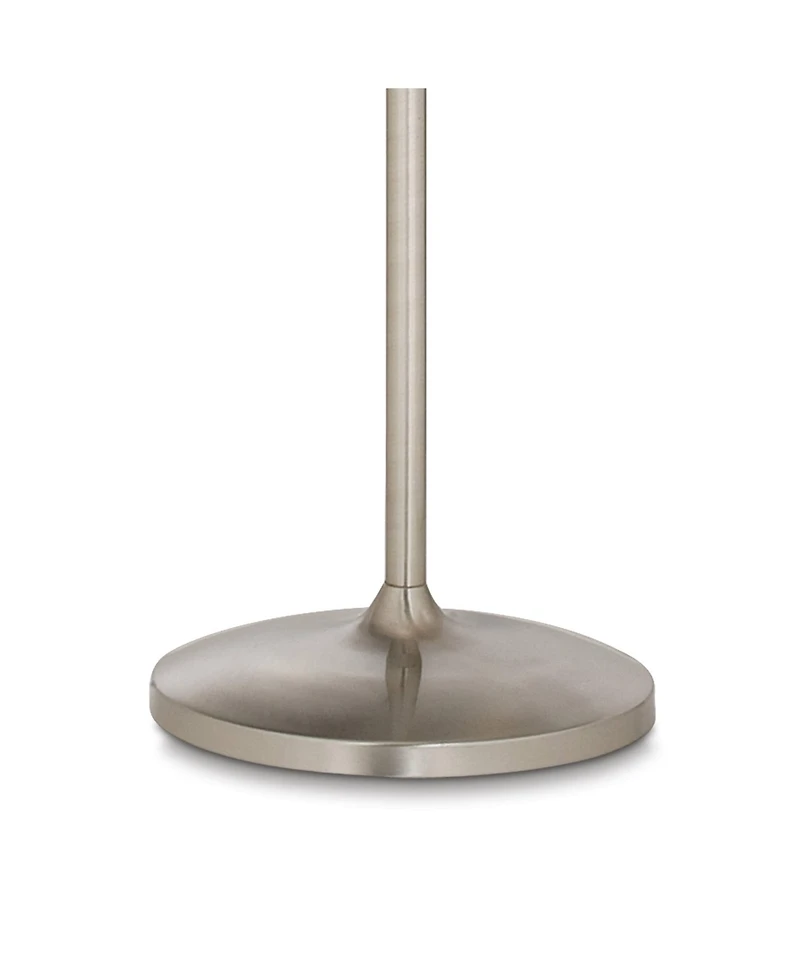 Possini Euro Design Modern Floor Lamp 63" Tall Brushed Steel White Orb Petal Flower Shade Dimmable for Living Room Reading Bedroom Office