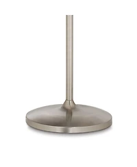 Possini Euro Design Modern Floor Lamp 63" Tall Brushed Steel White Orb Petal Flower Shade Dimmable for Living Room Reading Bedroom Office