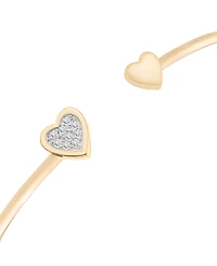 Diamond Heart Cluster Cuff Bangle Bracelet (1/10 ct. t.w.) 10k Gold or White gold, Created for Macy's