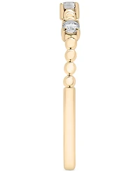 Diamond Beaded Narrow Stack Band (1/10 ct. t.w.) 10k Gold or White Gold, Created for Macy's