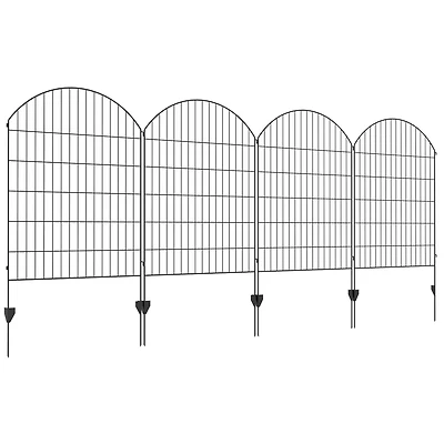 4-Panel Decorative Garden Fence with Interlocking Design