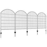 4-Panel Decorative Garden Fence with Interlocking Design