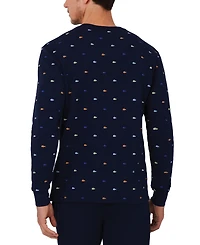 Lacoste Men's All Over Croc Print Long-Sleeve Thermal Sleep Shirt