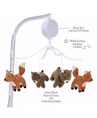 Bedtime Originals Sleepytime Bear & Fox Musical Baby Crib Mobile Soother Toy