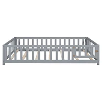 Simplie Fun Montessori Floor Bed for Toddlers: Grey Wood