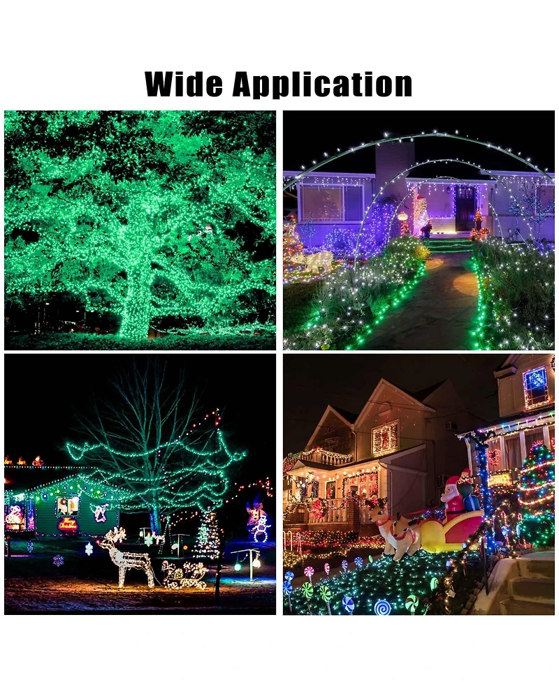 Solar String Lights 36 Ft Waterproof Green Solar Xmas Lights Outdoor Tree Yard