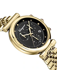 Ferragamo Women's Swiss Chronograph Ora Gold Ion Plated Stainless Steel Bracelet Watch 40mm