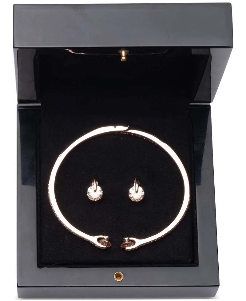 Givenchy 2-Pc. Set Color Floating Stone & Crystal Cuff Bangle Bracelet Matching Stud Earrings