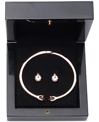 Givenchy 2-Pc. Set Color Floating Stone & Crystal Cuff Bangle Bracelet Matching Stud Earrings