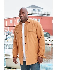 Boulder Creek Men's by KingSize Flannel-Lined Twill Shirt Jacket