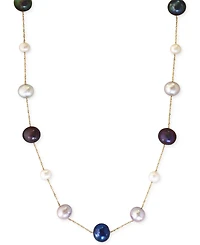 Effy Multi-Color Cultured Freshwater Pearl Station Necklace in 14k Gold (6mm)