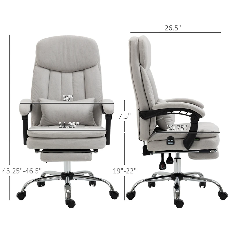 Vinsetto Reclining Vibration Massage Office Chair with Heat, Pillow
