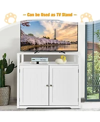 Wooden Cat Litter Box Enclosure Hidden Cat Washroom with Storage Layer