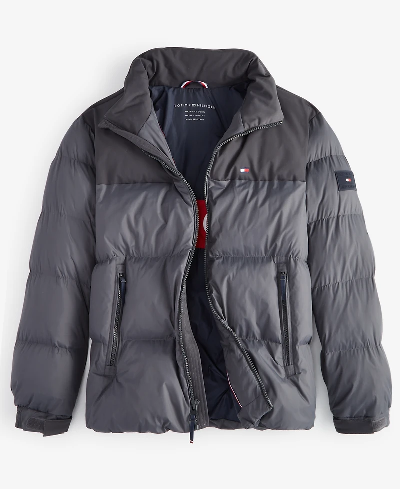 Tommy Hilfiger Men's Mixed-Media Puffer Jacket