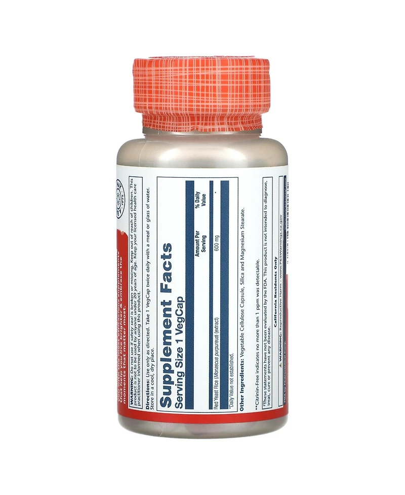 Solaray Red Yeast Rice, 600 mg, 45 Count