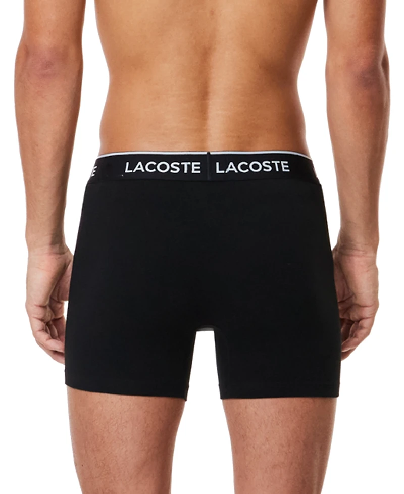 Lacoste Men's 3-Pack Regular Fit Logo Waistband Boxer Briefs