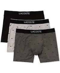 Lacoste Men's 3-Pack Regular-Fit Stretch Mini-Croc Boxer Briefs
