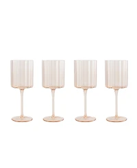 Jeanne Fitz Scalloped Rim Fluted Wine Glass, Set of 4