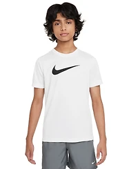 Nike Big Kids' Legend Swoosh-Logo Crewneck Dri-fit T-Shirt