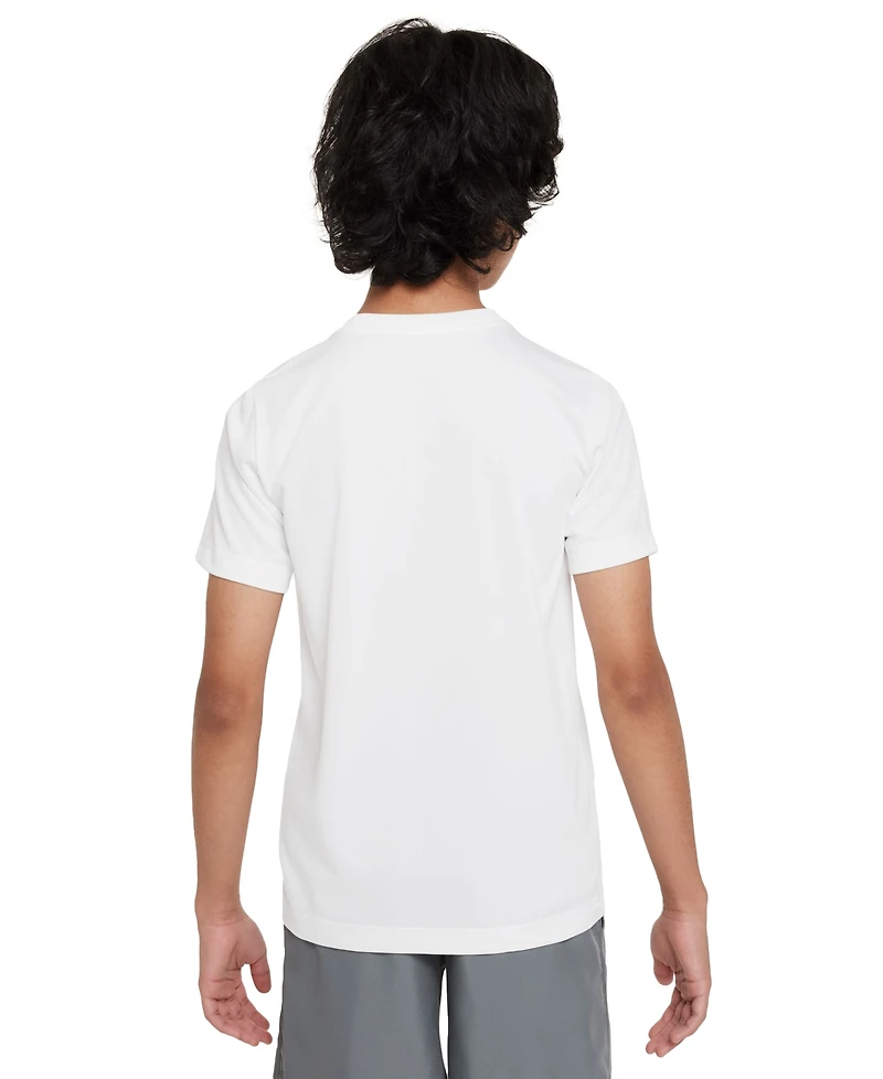 Nike Big Kids' Legend Swoosh-Logo Crewneck Dri-fit T-Shirt