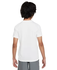 Nike Big Kids' Legend Swoosh-Logo Crewneck Dri-fit T-Shirt