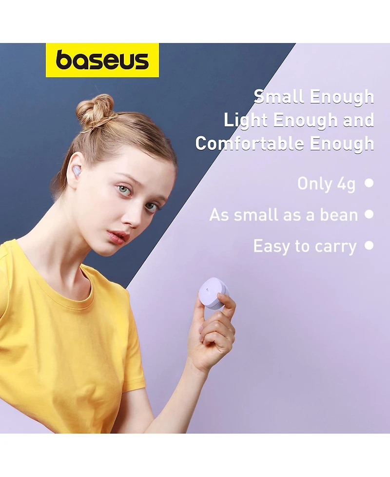 Baseus Bowie WM01 True Wireless Earbuds Bluetooth Headphones - White