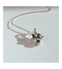Wise Heart Charm Necklace Silver