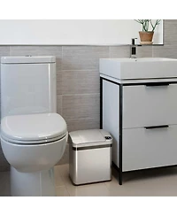 iTouchless Stainless Steel Bathroom Sensor Trash Can with AbsorbX Odor Filter and Lemon Fragrance 2.5 Gallon