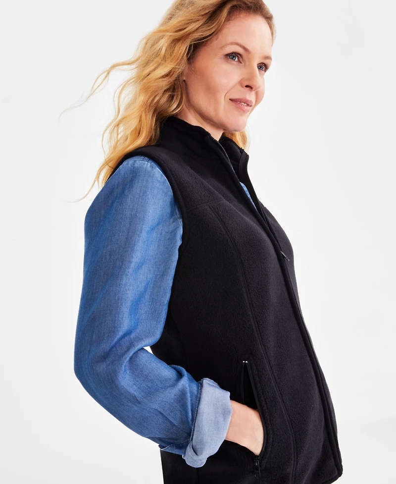 Style & Co Women's Zip-Front Polar Fleece Vest, Created for Macy's
