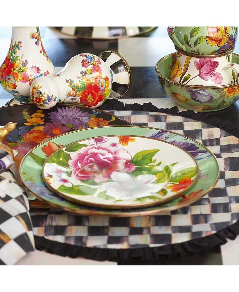 Mackenzie-Childs White Flower Market Salad/Dessert Plate