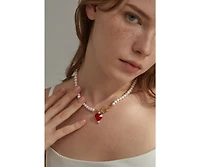 Kokoro Freshwater Pearl Heart Necklace 20" For Women