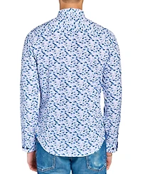 Brooklyn Brigade Men's Non-Iron Performance Stretch Moisture-Wicking Floral Button-Down Shirt