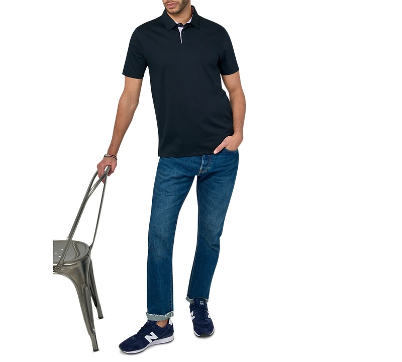 Brooklyn Brigade Men's Slim-Fit Wrinkle-Free Solid Mercerized Cotton Polo Shirt