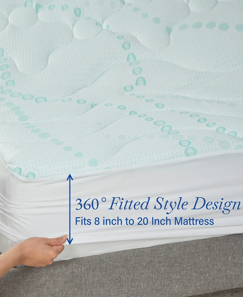 Mattress Pads Queen Size, 3-Zone Cooling, Soft, Non-Slip Quilted Mattress Pad Queen Size, 8 - 20 Inch Deep Pockets by California Design Den