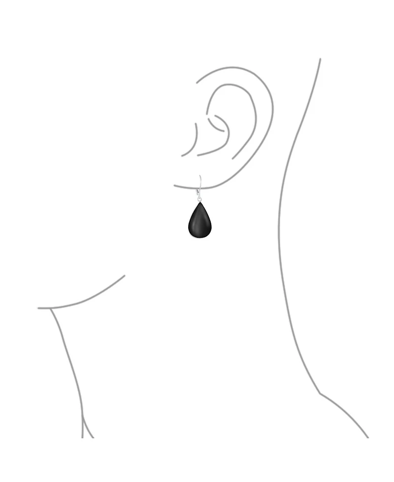 Bling Jewelry Large Iridescent Shell Stone Pear Shaped Teardrop Dangle Lever back Earrings Sterling Silver