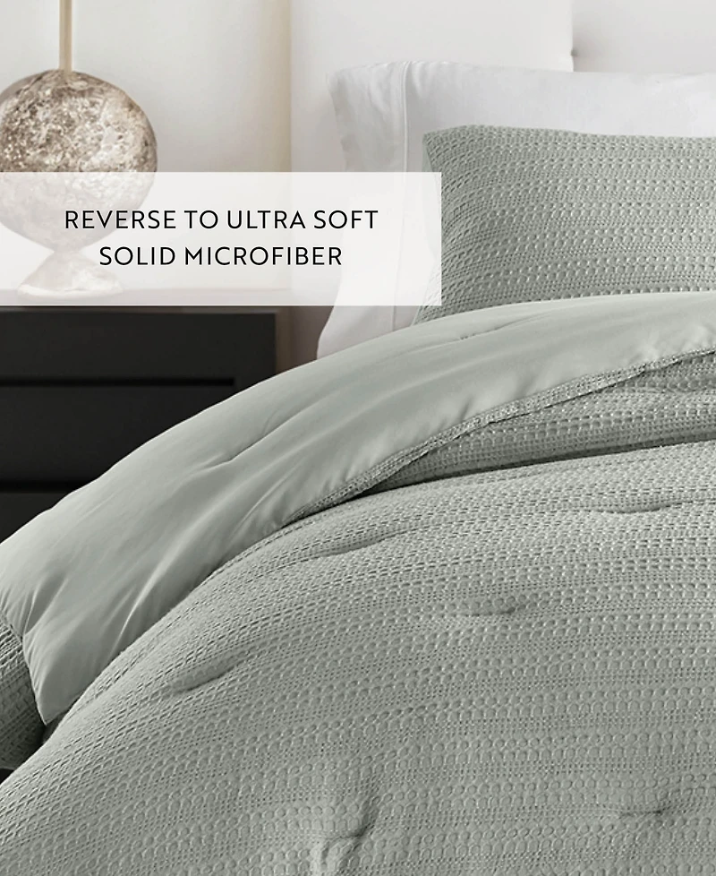 ienjoy Home Waffle Textured 2-Piece Comforter Set, Twin/Twin Xl