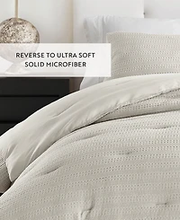 ienjoy Home Waffle Textured 3-Piece Comforter Set
