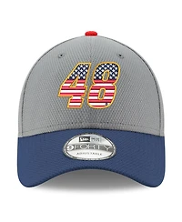 New Era Men's Gray/Navy Alex Bowman Salute 9FORTY Adjustable Hat