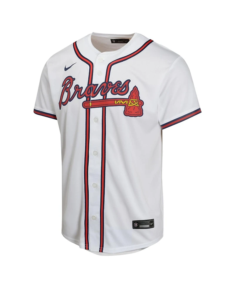 Nike Big Boys and Girls Austin Riley White Atlanta Braves Home Game Player Jersey