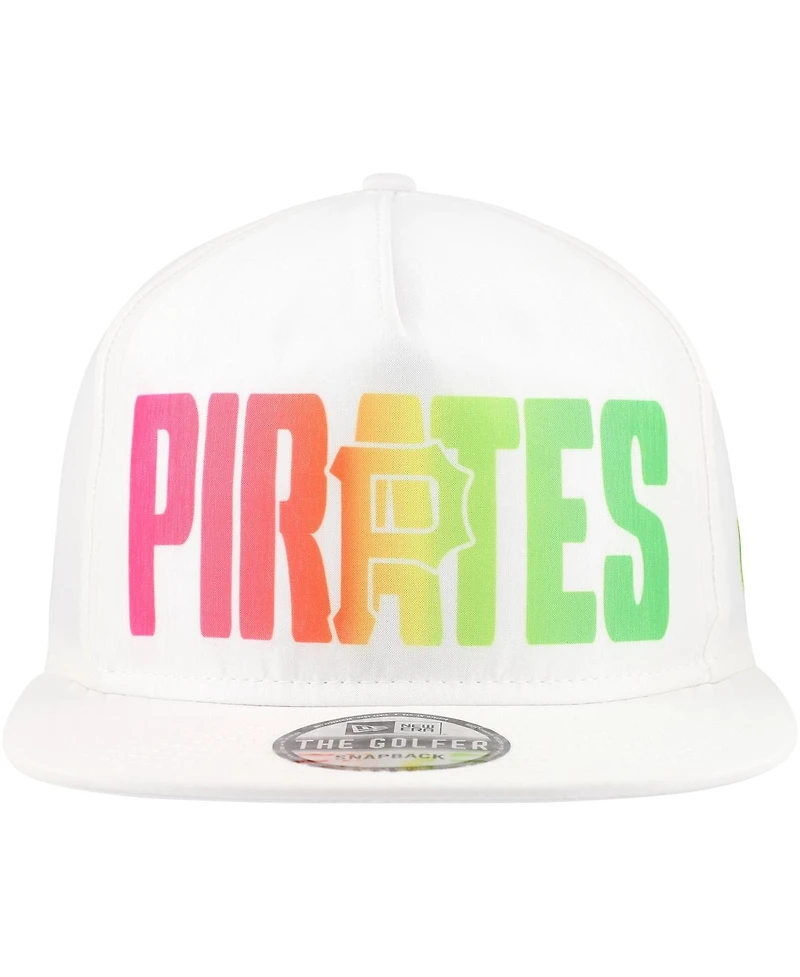 New Era Men's White Pittsburgh Pirates Spring Spectrum Golfer Snapback Hat