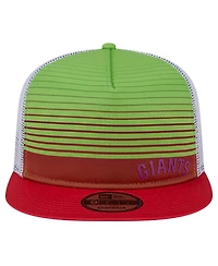 New Era Men's Red San Francisco Giants Neon Horizon A-Frame Trucker 9FIFTY Snapback Hat