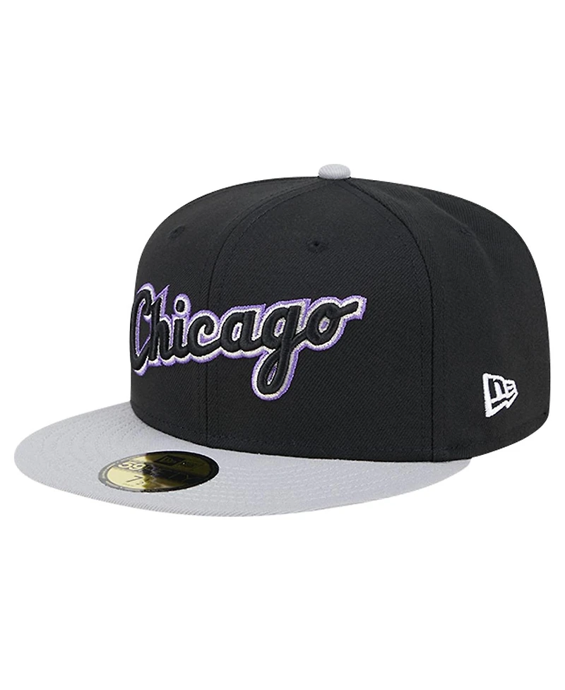New Era Men's Black Chicago White Sox Retro Spring Training 59FIFTY Fitted Hat