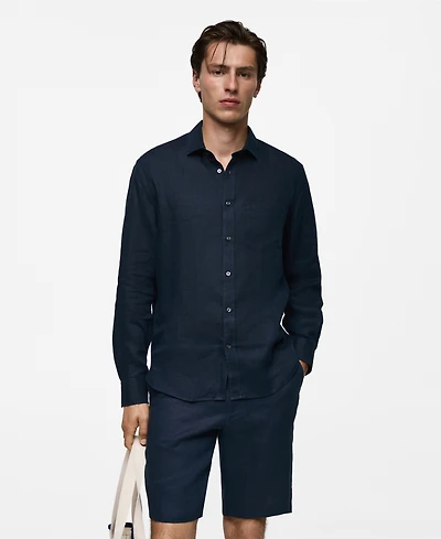 Mango Men's Slim-Fit Linen Shirt