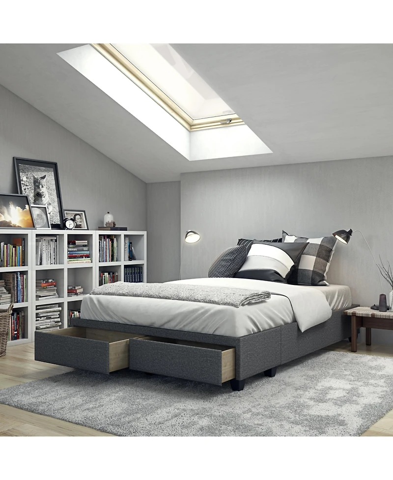 Boyd Sleep Modena Upholstered Platform Bed Frame with Storage Drawers